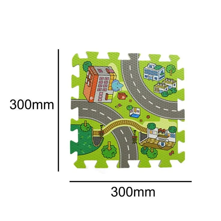 Traffic Play Mat Puzzle Foam Interlocking Tiles Kids Road Traffic Play Rug Children Educational Playmat Rug Baby Play Set Mat, photo 3 of 7