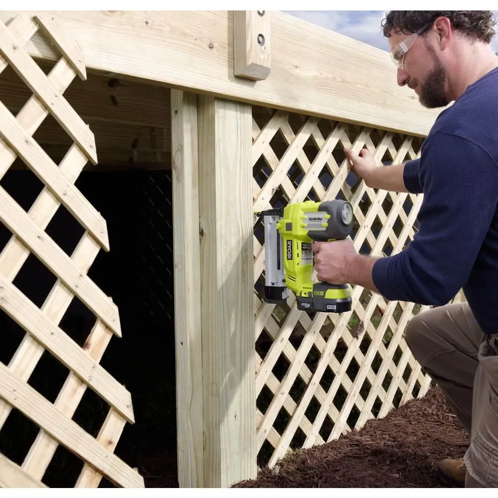 RYOBI 18-Volt ONE+ 16-Gauge Cordless AirStrike Straight Nailer, 18-Gauge Narrow Crown Stapler with 2.0 Ah Battery and Charger, photo 6 of 11