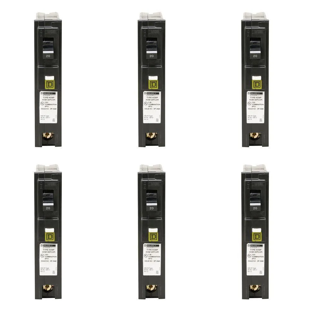 Homeline 20 Amp Single-Pole Plug-On Neutral Combination Arc Fault Circuit Breaker (6-Pack), photo 3 of 18