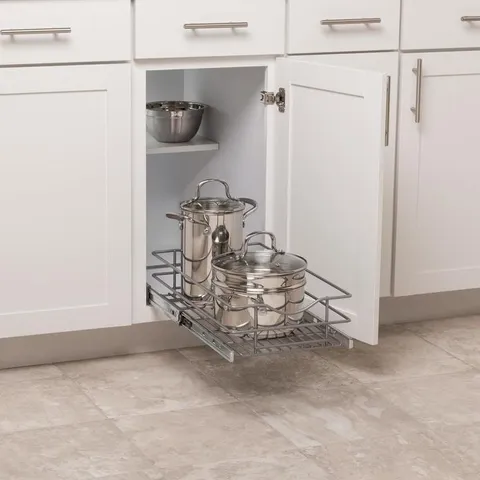 11.5 × 5.658 in 1-Tier Pull Out Metal Soft Close Baskets & Organizers