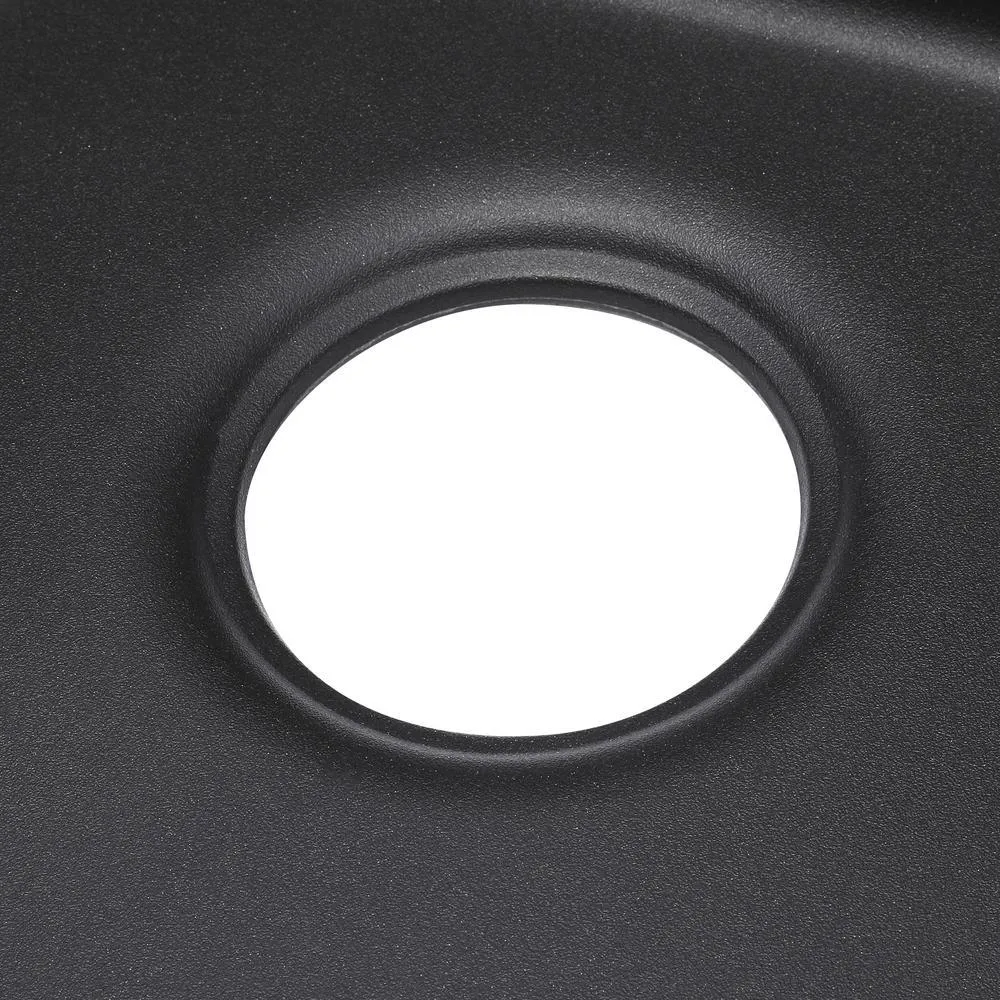 Kennon Dual Mount Neoroc Granite Composite 33 in. 1-Hole Double Bowl Kitchen Sink in Matte Black, photo 8 of 11
