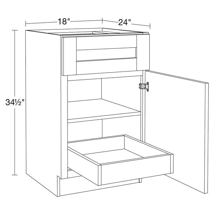 Home Decorators Collection Washington Vessel Blue Plywood Shaker Assembled Base Kitchen Cabinet FH 1 ROT Sft Cls R 18 in W x 24 in D x 34.5 in H, photo 6 of 6