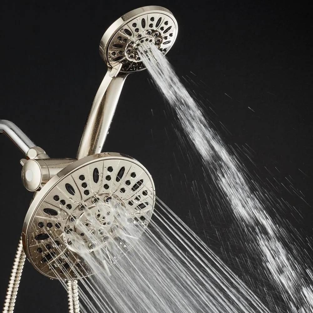 48-spray 7 in. Dual Shower Head and Handheld Shower Head with Body spray in Brushed Nickel, photo 5 of 7