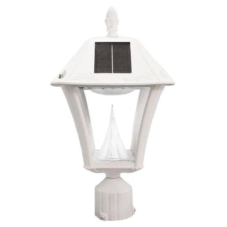 Gama Sonic Baytown II White LED Outdoor Resin Solar Post/Wall Light with Warm, photo 4 of 6