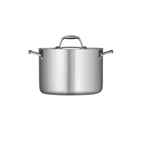 Gourmet Tri-Ply Clad 8 qt. Stainless Steel Stock Pot with Lid