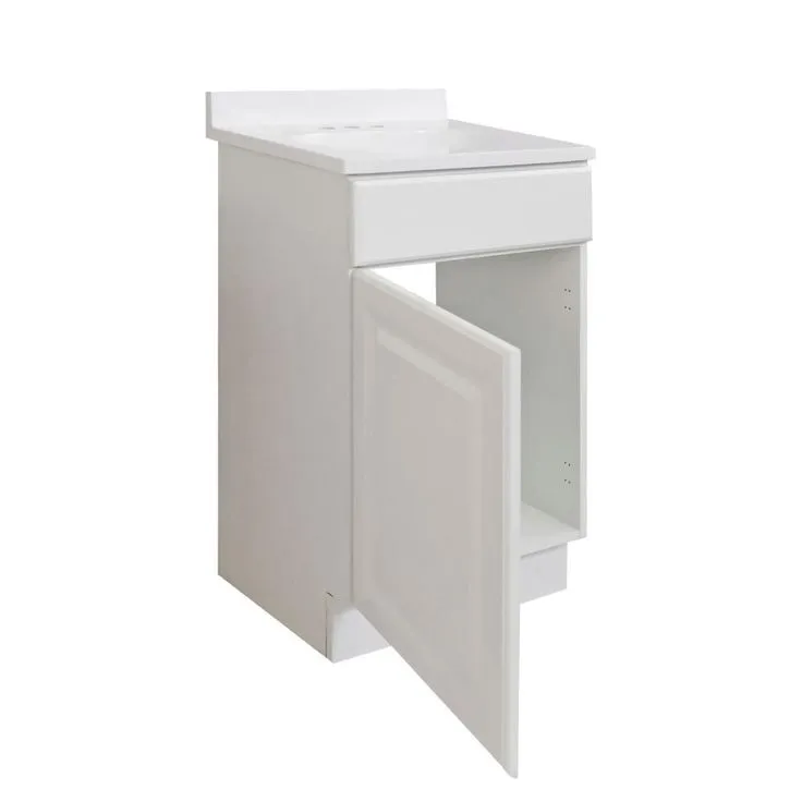 Wyndham RTA 18 in. x 16 in. x 33 in. 1-Door Bath Vanity in White w/ 4 in. Centerset Solid White CM Vanity Top w/ Basin, photo 2 of 9