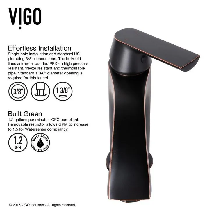 VIGO 18 Rectangular Russet Glass Vessel Bathroom Sink Set With Linus Vessel Faucet In Antique Rubbed Bronze, photo 10 of 11