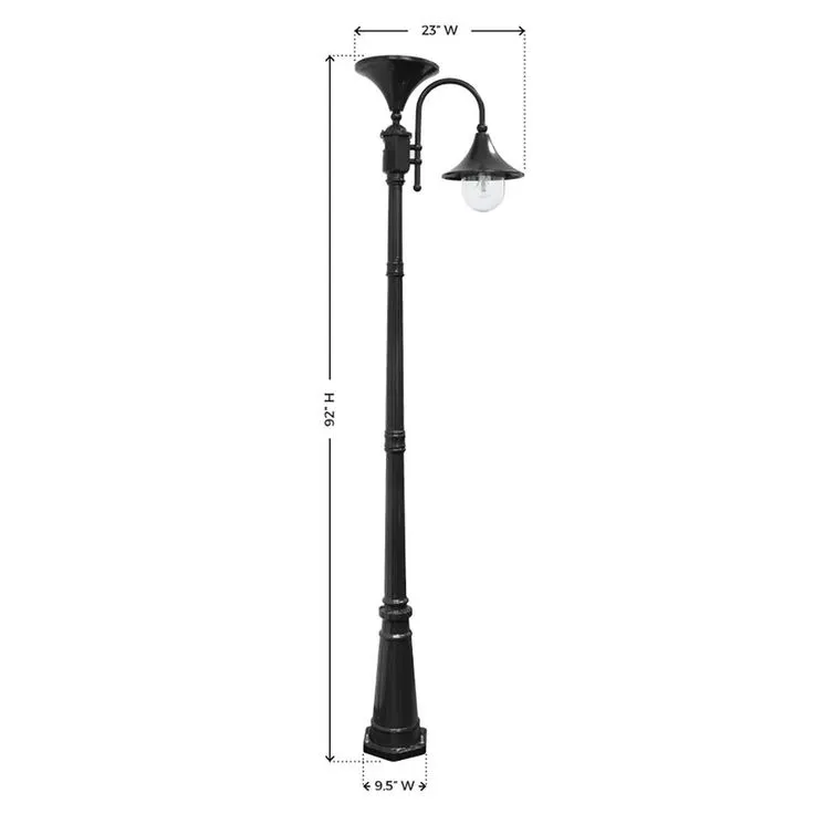 Gama Sonic Everest Single Black Outdoor Integrated Led Solar Lamp Post Light with GS Solar LED Light Bulb, photo 4 of 6