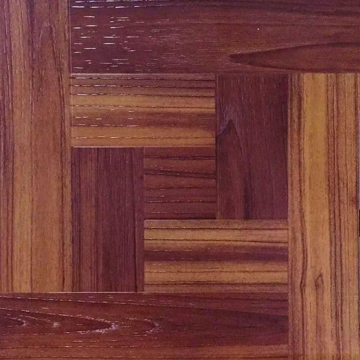 TrafficMASTER Brown Wood Parquet 12 in. x 12 in. Peel and Stick Vinyl Tile Flooring (30 sq. ft. / case), photo 3 of 3