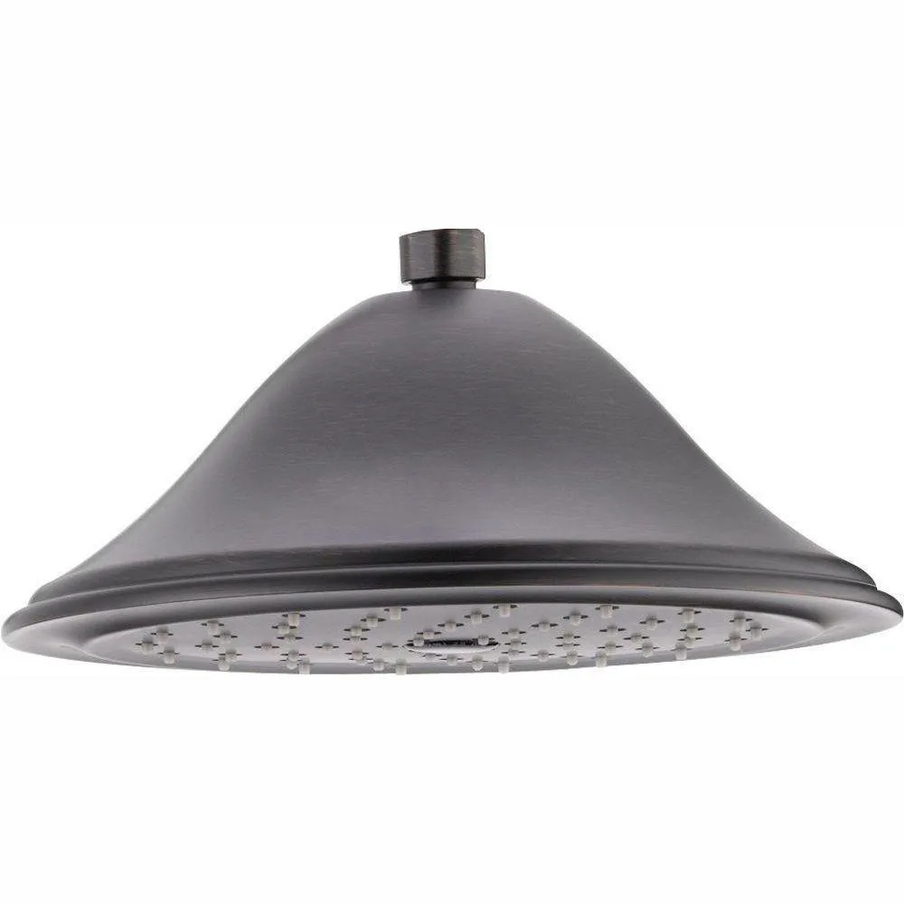 1-Spray 9.4 in. Single Wall Mount Fixed Rain Shower Head in Champagne Bronze, photo 4 of 5