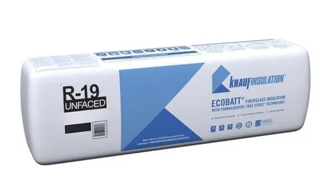 Ecobatt R-19 Unfaced Fiberglass Insulation Batts 6.25 × 24 × 48 in 128 SF