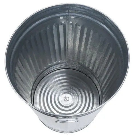 31-Gallon Silver/Galvanized Metal Trash Can with Lid