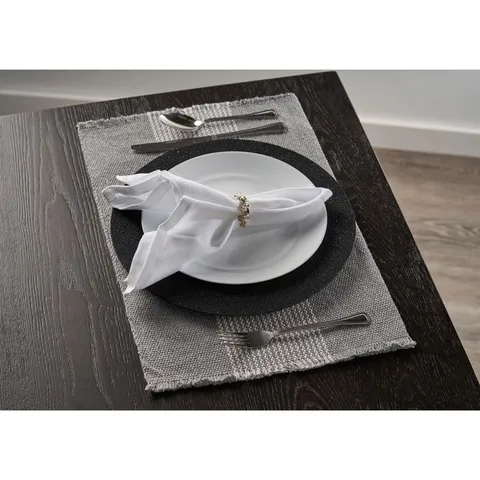 Bold 19 × 13 in Gray Striped Cotton Placemats (Set of 4)