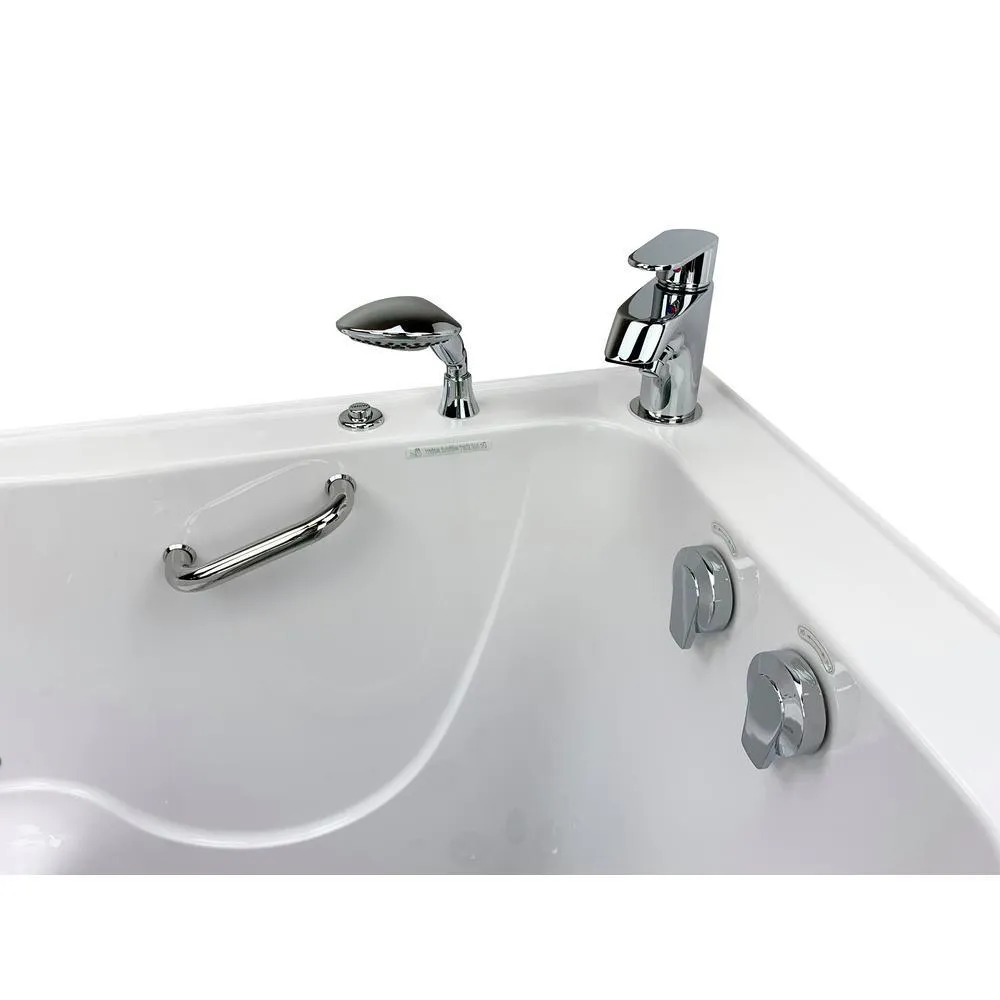 Ella Elite 52 in. Acrylic Walk-In Whirlpool Bathtub, Right-Hand Door, White, 2-Piece Fast Fill Faucet, 2 in. Dual Drain, photo 5 of 16