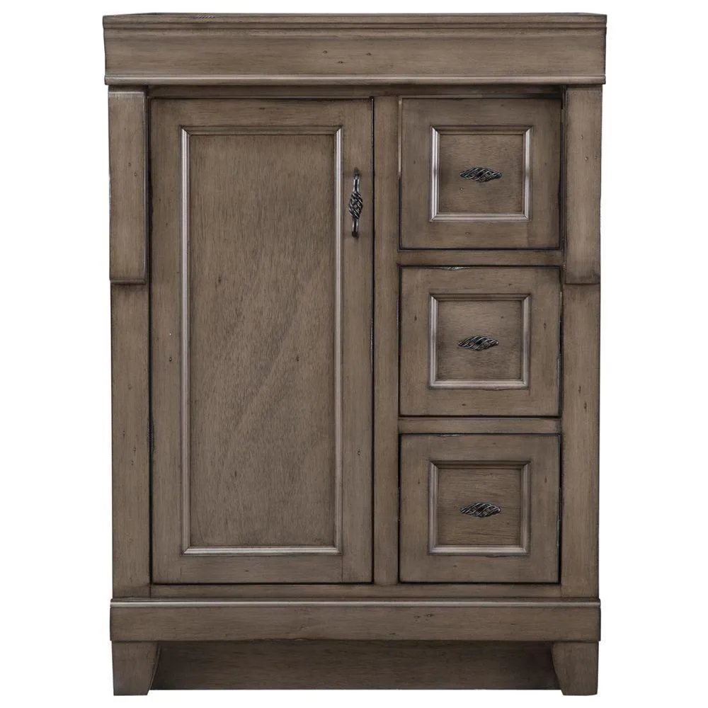 Naples 48 in. W Bath Vanity Cabinet Only in Distressed Grey with Left Hand Drawers, photo 11 of 30