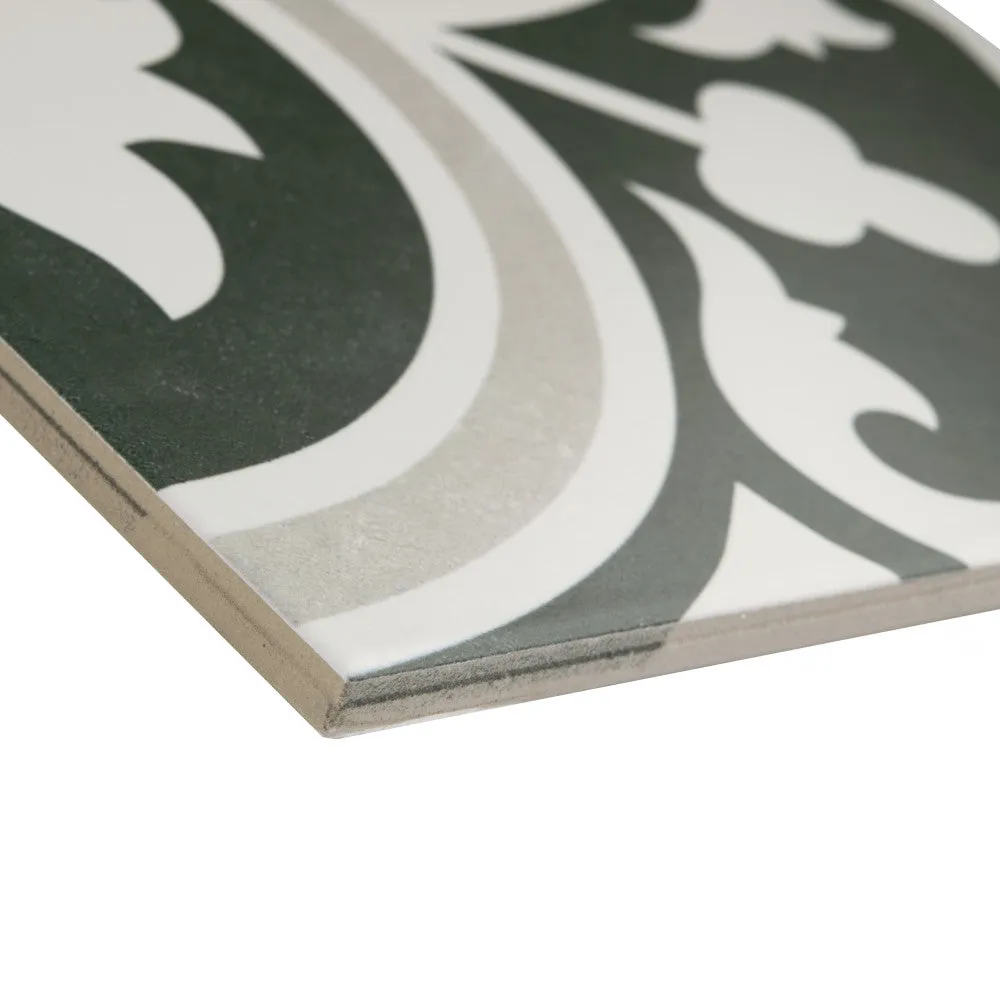 Merola Tile Arte Due Encaustic 9-3/4 in. x 9-3/4 in. Porcelain Floor and Wall Tile, photo 7 of 8