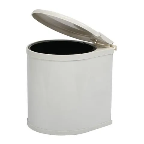 3-Gallon White Plastic Trash Can with Lid