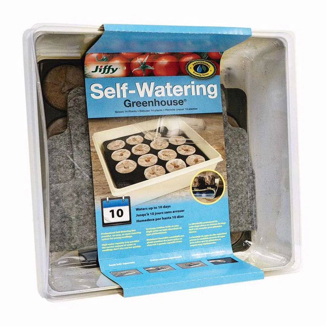 Jiffy 11 in. H X 11 in. W Self-Watering Peat Pellet Greenhouse 1 pk, photo 2 of 6