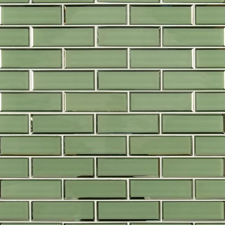 MSI Evergreen Textured Beveled Subway 11.73 in. x 11.73 in. x 8mm Glass Mesh-Mounted Mosaic Wall Tile (9.6 sq. ft. / case), photo 2 of 2