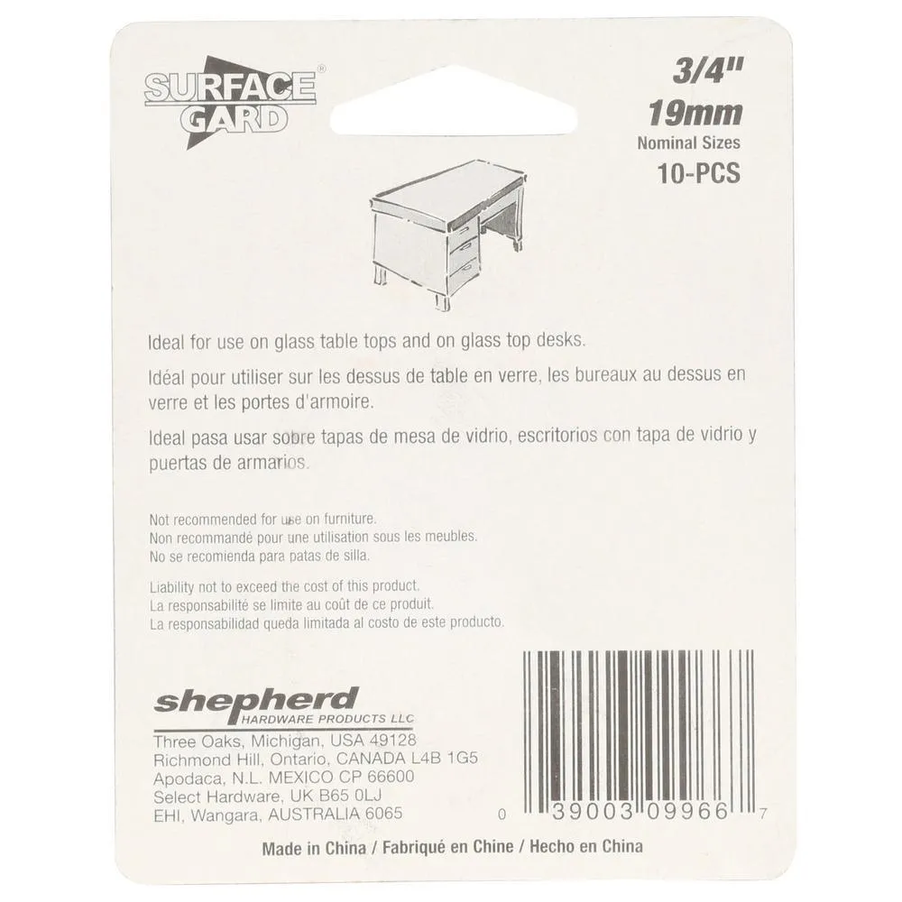 Shepherd 3/4 in. Clear Vinyl Non-Adhesive Discs for Glass Surfaces (10 per Pack), photo 5 of 5