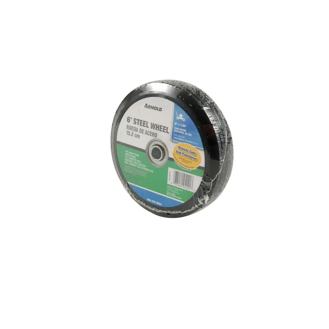 Arnold 1.5 in. W X 6 in. D Steel Lawn Mower Replacement Wheel 50 lb, photo 3 of 3