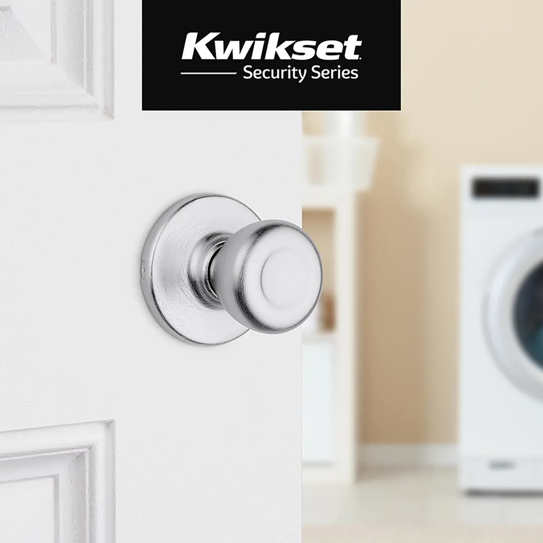 Kwikset Tylo Satin Chrome Passage Door Knob, Universal Handing, photo 2 of 8
