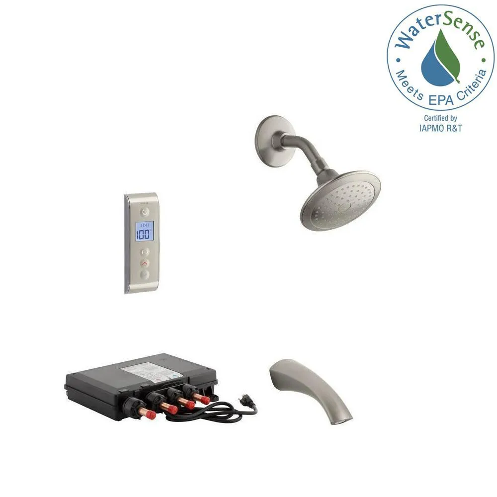Mistos DTV Prompt Digital Single-Handle 1-Spray Tub and Shower Faucet System in Vibrant Brushed Nickel (Valve Included), photo 4 of 5