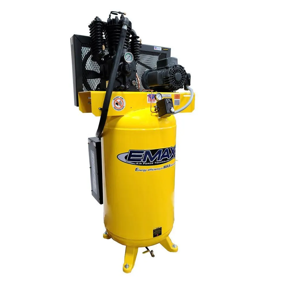 EMAX Industrial Series 80 Gal. 5 HP 1-Phase Silent Air Electric Air Compressor with Pressure Lubricated Pump, photo 4 of 5