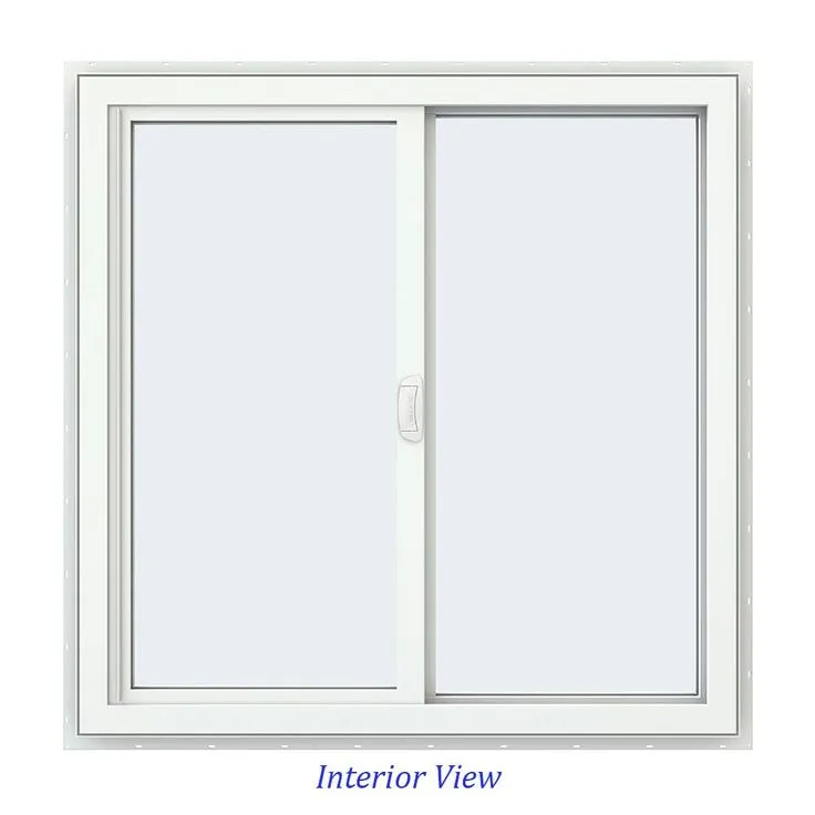 JELD-WEN FiniShield V-4500 35-1/2-in x 35-1/2-in x 3-in Jamb Right-operable Vinyl Black Sliding Window Full Screen Included, photo 4 of 8
