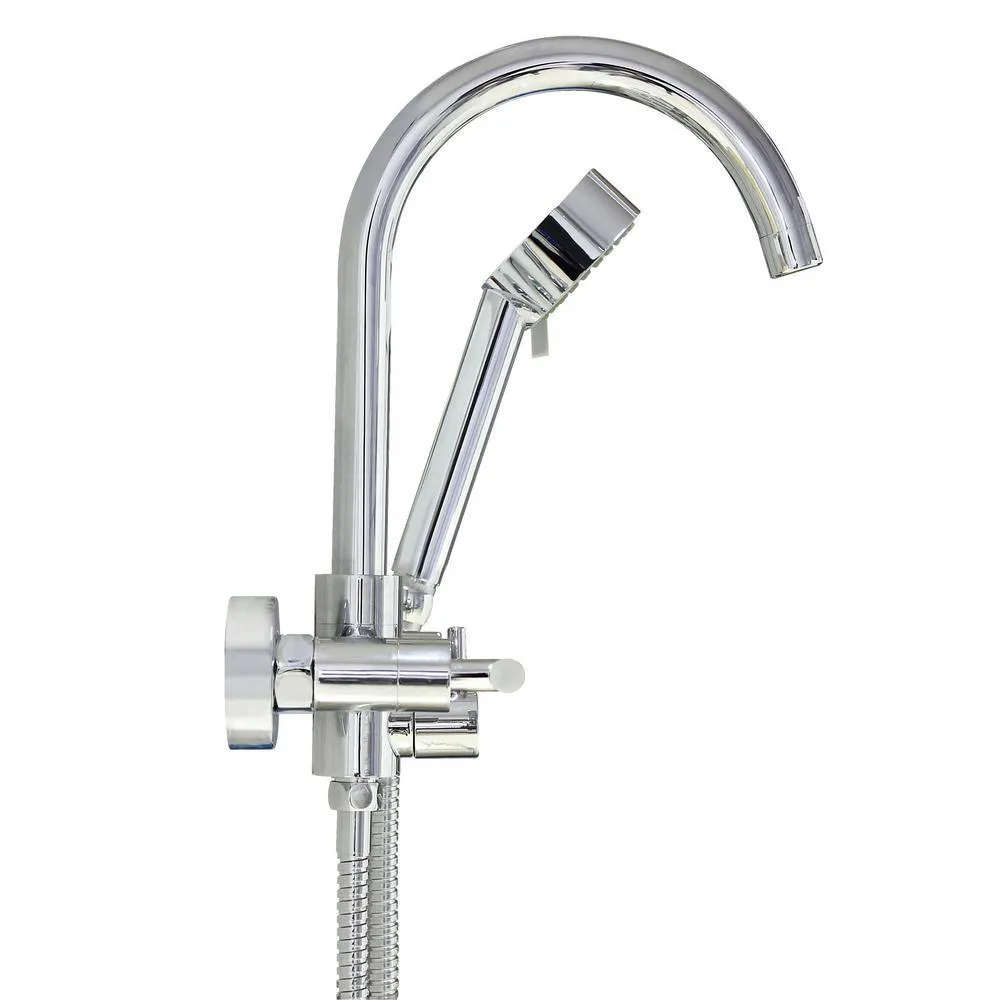 MODONA Modern 6 in. 2-Handle 3-Spray Tub and Shower Faucet with Massage Hand Held Shower in Polished Chrome (Valve Included), photo 3 of 7