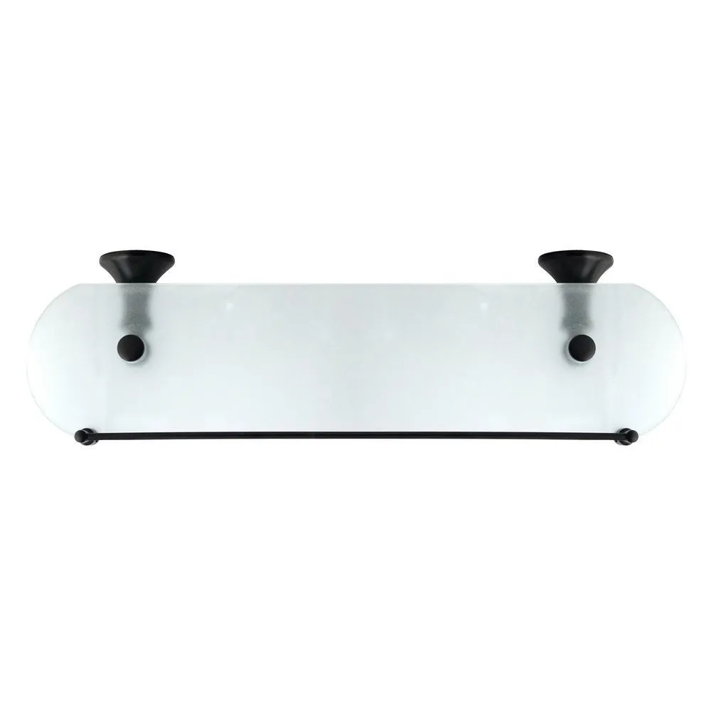 MODONA Antica 20 in. W Frosted Glass Shelf with Rail in Rubbed Bronze, photo 3 of 8