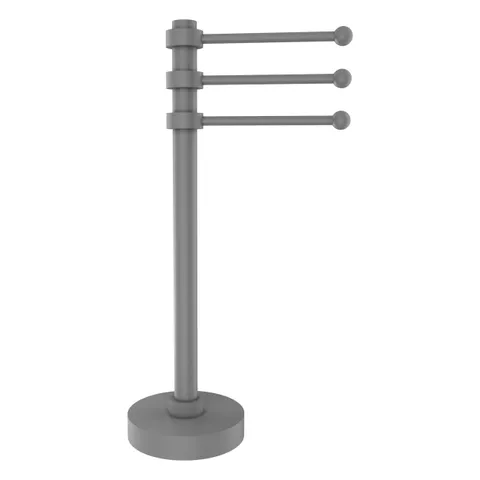 Vanity Top 3 Swing Arm Guest Towel Holder with Twisted Accents in Antique Brass