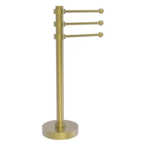 Vanity Top 3 Swing Arm Guest Towel Holder with Twisted Accents in Polished Brass