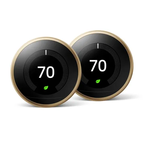 Nest Learning Thermostat 3rd Gen in Brass (2-Pack)