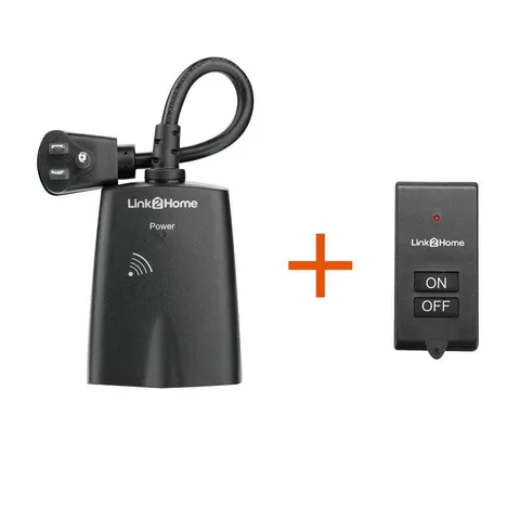 15 Amp Wireless Outdoor Remote Control Outlet Switch - 1 RCV with 2 Grounded Outlets and 1 Remote