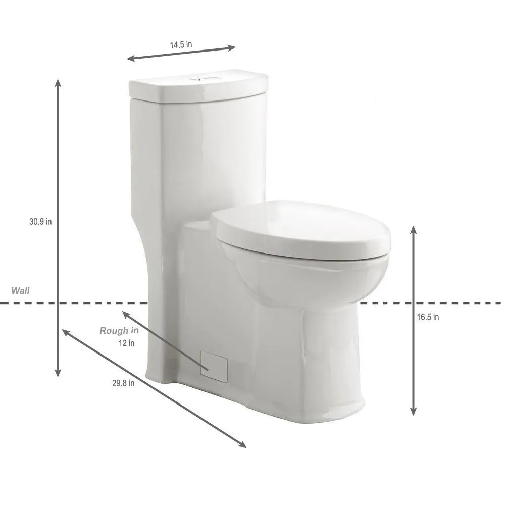 Boulevard Siphonic Tall Height 1-Piece Dual Flush Elongated Toilet in White, Seat Included, photo 2 of 5