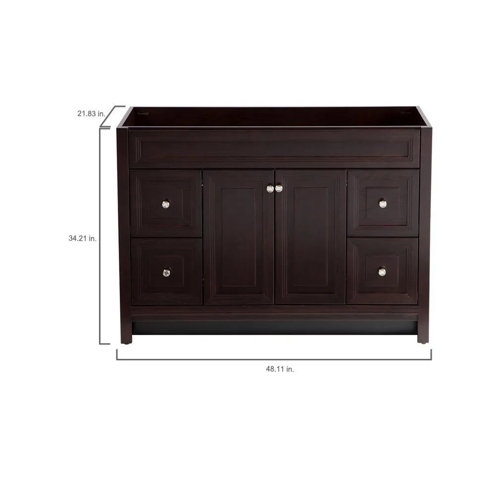 Brinkhill 48 in. W x 34 in. H x 22 in. D Bath Vanity Cabinet Only in Chocolate, photo 3 of 52