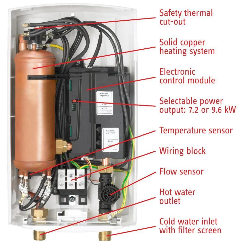 Stiebel Eltron DHC-E 8/10 7.2/9.6 kW 1.46 GPM Point-of-Use Tankless Electric Water Heater, photo 2 of 5
