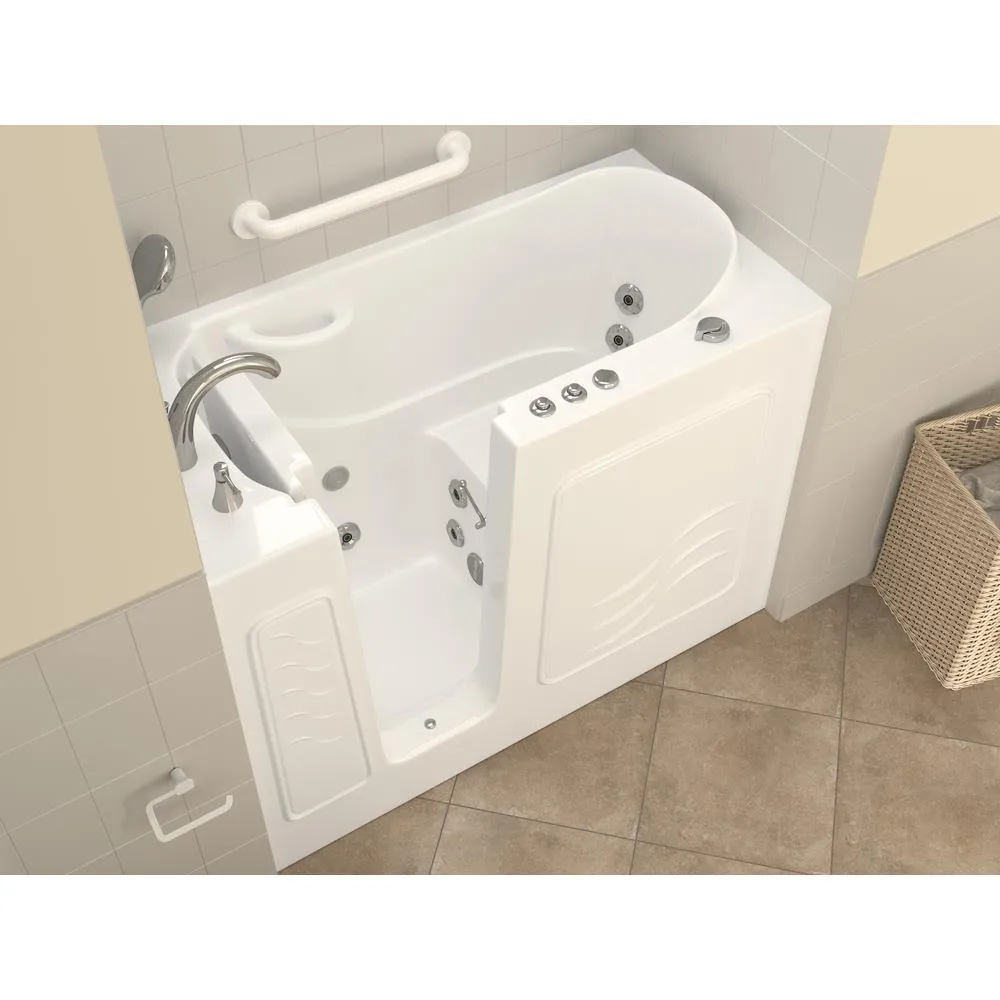 Universal Tubs HD Series 53 in. Left-Drain Quick-Fill Walk-In Whirlpool Bath Tub with Powered Fast Drain, White, photo 9 of 23