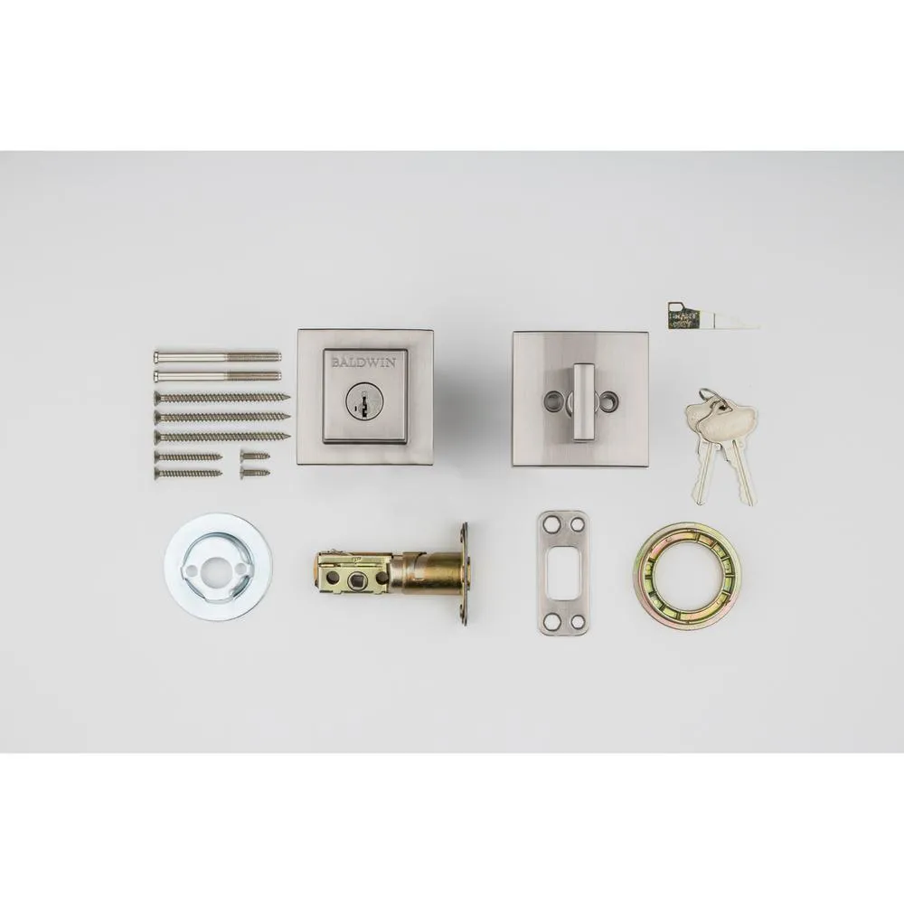 Kwikset Prestige Spyglass Satin Nickel Square Single Cylinder Deadbolt Featuring SmartKey Security, photo 4 of 12