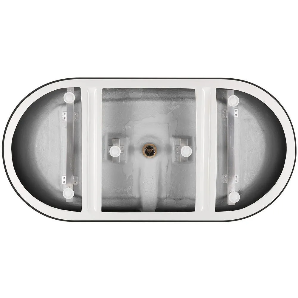 59 in. Acrylic Center Drain Oval Double Ended Flatbottom Freestanding Bathtub in Reddish Brown, photo 8 of 10
