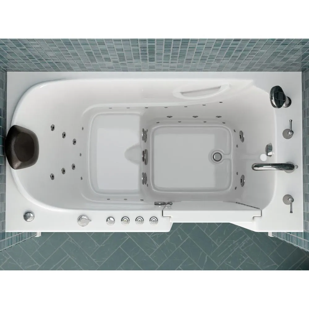 Universal Tubs Safe Premier 59.6 in. x 60 in. x 32 in. Right-Drain Walk-In Air & Whirlpool Bathtub in White, photo 7 of 17