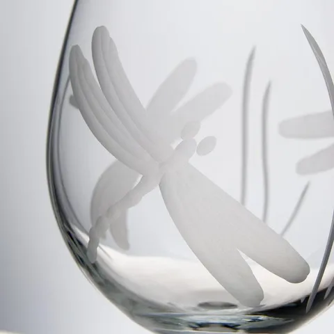 Dragonfly 14 oz. Clear Double Old Fashioned Glass (Set of 4)