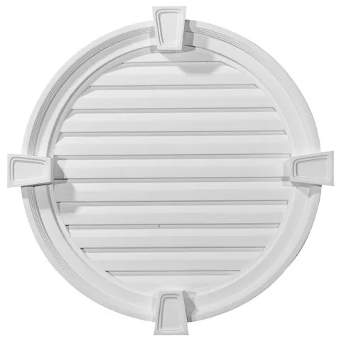 24 × 24 in Round Primed Polyurethane Paintable Gable Louver Vent