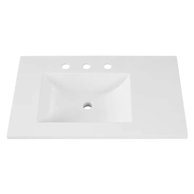 Style Selections Davies 30-in White Single Sink Bathroom Vanity with White Cultured Marble Top (Mirror Included), photo 7 of 8