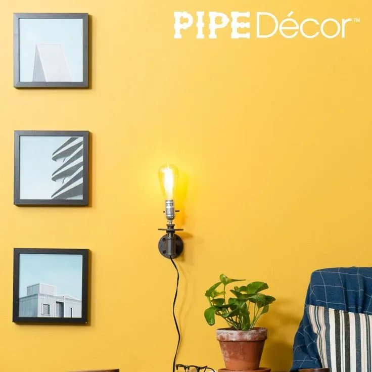 1/2 in. Black Steel Pipe 7.5 in. H Wall Sconce Lamp Kit, photo 8 of 12