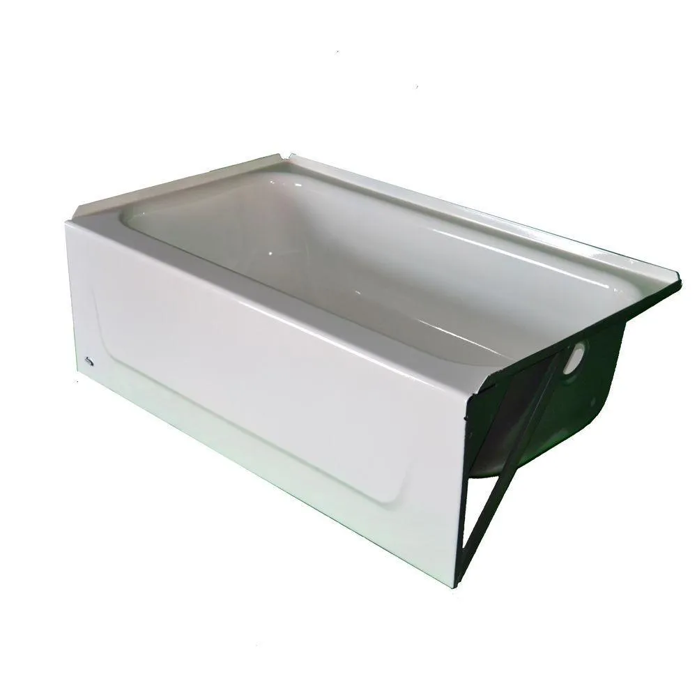 Bootz Industries Honolulu 46.5 in. Left Drain Rectangular Alcove Soaking Bathtub in White, photo 7 of 7