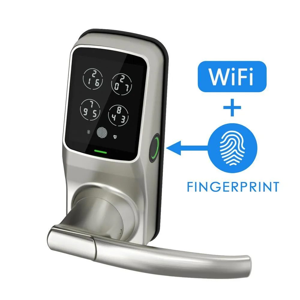 Lockly Secure PRO Satin Nickel Smart Lock Latch with 3D Fingerprint and Wi-Fi (Works with Alexa and Google Home), photo 2 of 9