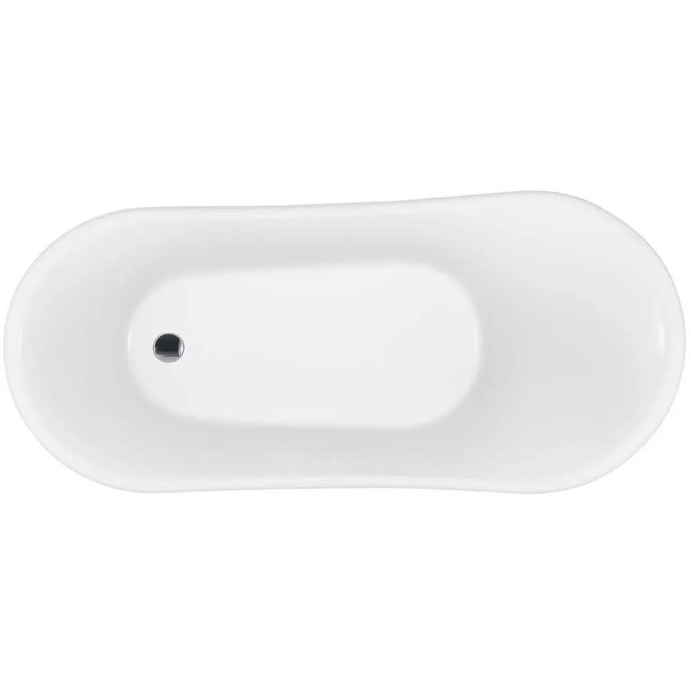60 in. Fiberglass Double Slipper Clawfoot Non-Whirlpool Bathtub in Glossy Red & White Marble In Matte Lichen Green, photo 5 of 9