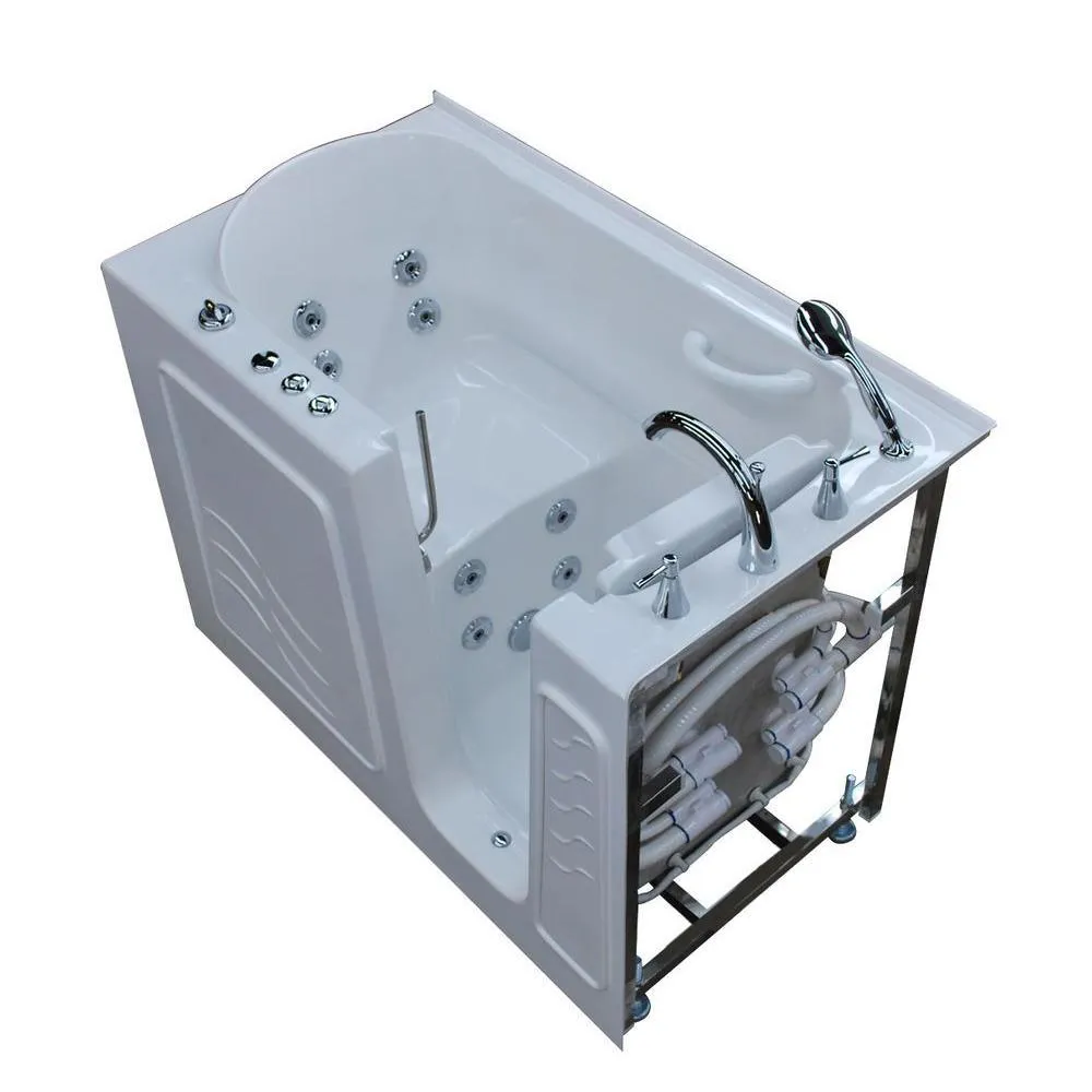 Universal Tubs Nova Heated 4.5 ft. Walk-In Whirlpool Bathtub in Biscuit with Chrome Trim, photo 36 of 52